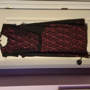 Ashley Stewart Fuss his Dress with Black ace Overlay Size 22